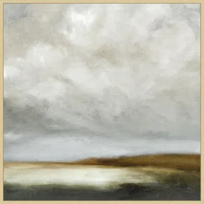 Wendover Art Group Sky Horizon - Floater Frame Print On Canvas In Brown,gray,white