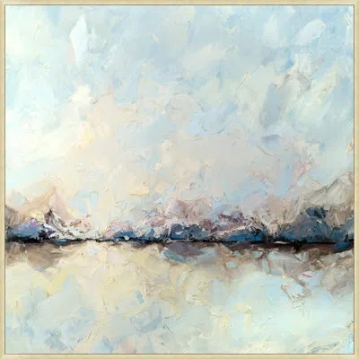 Wendover Art Group Sky Song - Floater Frame Painting On Canvas In Blue;beige