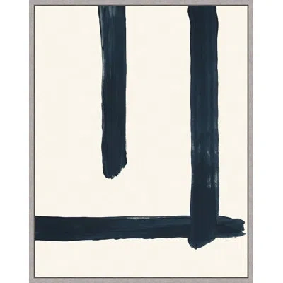 Wendover Art Group Small Fragment 3 By Thom Filicia - Floater Frame Painting On Canvas In Beige;navy