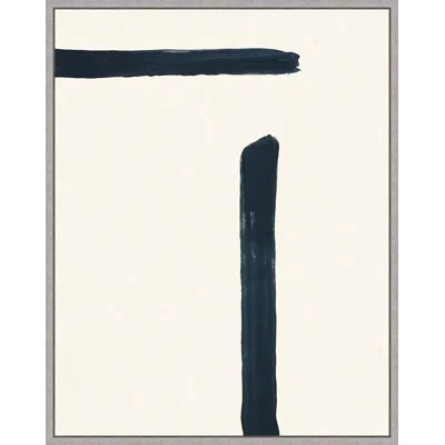 Wendover Art Group Small Fragment 4 By Thom Filicia - Floater Frame Painting On Canvas In Beige;navy