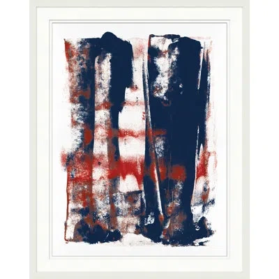 Wendover Art Group Smoldering 1 - Picture Frame Painting In White;red;navy