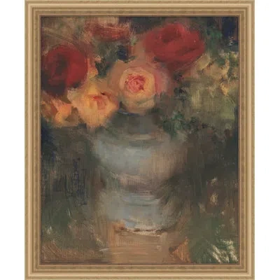 Wendover Art Group Sorbet Peonies - Picture Frame Painting On Canvas In Blue;black;red;orange