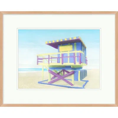 Wendover Art Group South Beach Shack 1 - Picture Frame Painting On Paper In Blue;beige;purple
