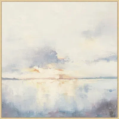 Wendover Art Group Southern Sunset 1 - Floater Frame Print On Canvas In Orange,white,blue
