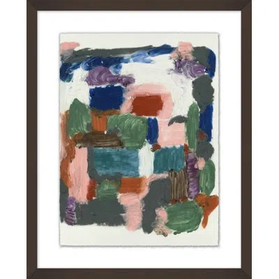 Wendover Art Group Space Delineation 1 By Christopher Kennedy - Picture Frame Painting On Paper In Blue;white;green;red
