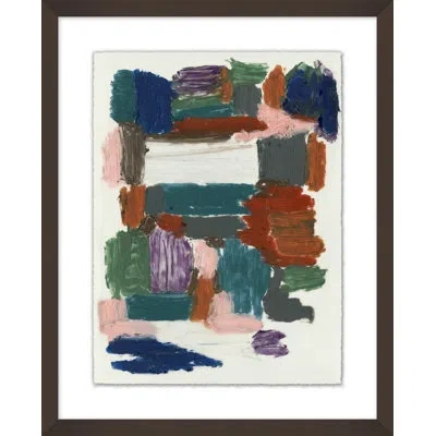 Wendover Art Group Space Delineation 2 By Christopher Kennedy - Picture Frame Painting On Paper In Blue;white;green;red