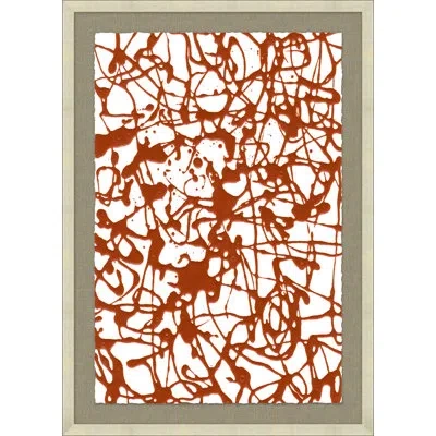Wendover Art Group Splatter 2 By Thom Filicia - Picture Frame Painting On Paper In White;red