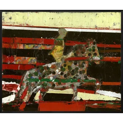 Wendover Art Group Spotted Rider - Picture Frame Painting On Canvas In Brown;red