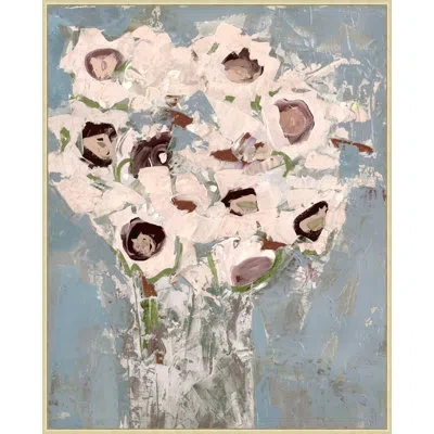 Wendover Art Group Spring Arrangment - Floater Frame Painting On Canvas In Blue;white