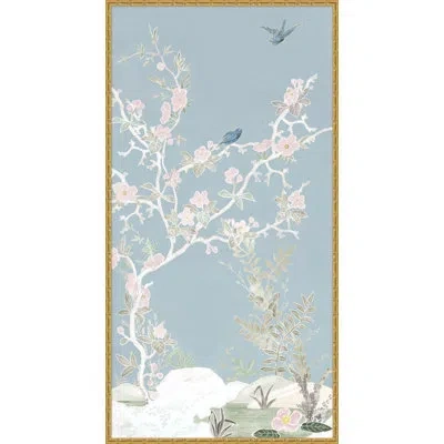 Wendover Art Group Spring Haven Chinoiserie 2 By Lillian August - Picture Frame Painting Print In Blue;white;green;pink