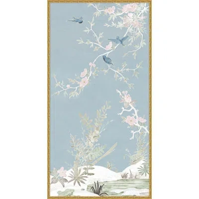 Wendover Art Group Spring Haven Chinoiserie 3 By Lillian August - Picture Frame Painting Print In Blue;white;green;pink