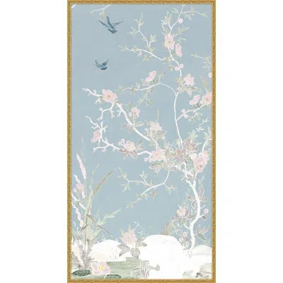 Wendover Art Group Spring Haven Chinoiserie 4 By Lillian August - Picture Frame Painting On Paper In Blue;white;green;pink