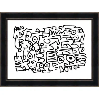 Wendover Art Group Squiggle By Thom Filicia - Picture Frame Graphic Art On Paper In Black;white