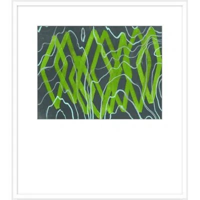 Wendover Art Group Stained Stacks 2 By Christopher Kennedy - Picture Frame Painting On Paper In Green;gray
