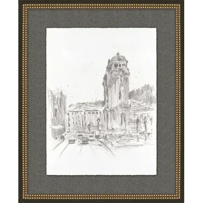 Wendover Art Group Stately Europe 2 - Picture Frame Drawing Print On Paper In White;gray