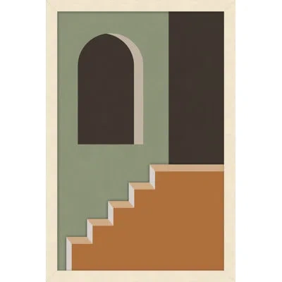 Wendover Art Group Stepping Up 2 By Christopher Kennedy - Single Picture Frame Print In Brown,green,orange