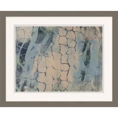 Wendover Art Group Stone Breath 1 - Picture Frame Painting In Blue;ivory