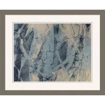 Wendover Art Group Stone Breath 2 - Picture Frame Painting In Blue;ivory