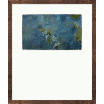 Wendover Art Group Strait 1 By Christopher Kennedy - Shadowbox Painting On Paper In Green;navy