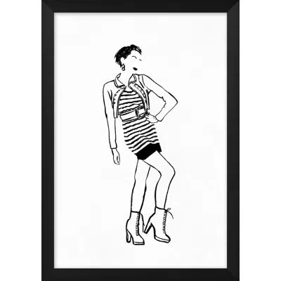 Wendover Art Group Striped 3 In Black,white