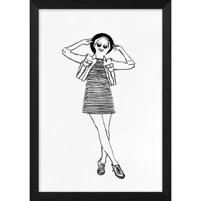 Wendover Art Group Striped 4 In Black,white