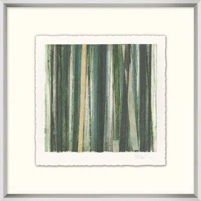 Wendover Art Group Stripes 5 - Picture Frame Painting On Paper In Blue;white;green