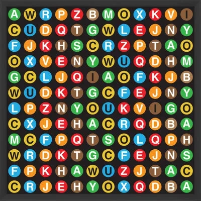 Wendover Art Group Subway Letters - Picture Frame Textual Art On Paper In Black;green;red