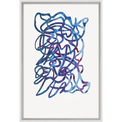 Wendover Art Group Summer Abstract 6 - Picture Frame Painting On Paper In Blue;red