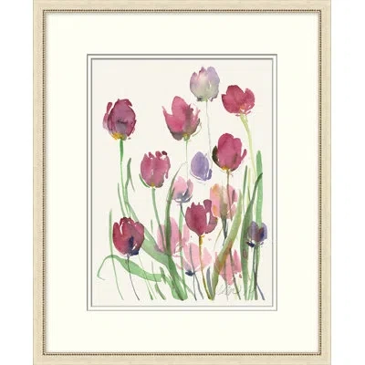 Wendover Art Group Summer Blooms 1 - Picture Frame Painting On Paper In Green;pink;purple