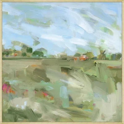 Wendover Art Group Summer Blur 2 - Floater Frame Print On Canvas In Blue,green,gray