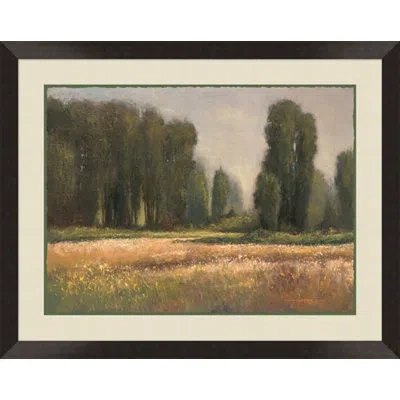 Wendover Art Group Summer Field - Picture Frame Painting On Paper In Black;green;gray;beige