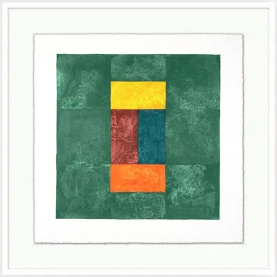 Wendover Art Group Summer In The City 5 - Picture Frame Painting In Green;yellow;organe