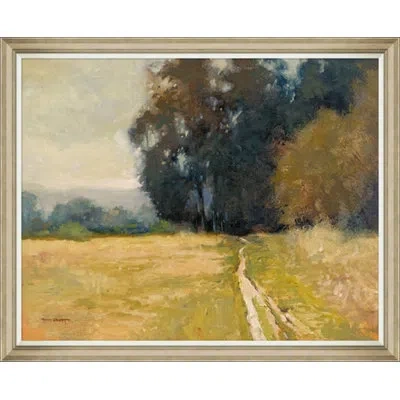Wendover Art Group Summer Path - Floater Frame Painting On Canvas In Brown;green