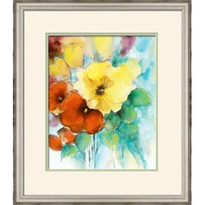 Wendover Art Group Summers Bouquet Ii - Picture Frame Painting On Paper In Green;red;yellow