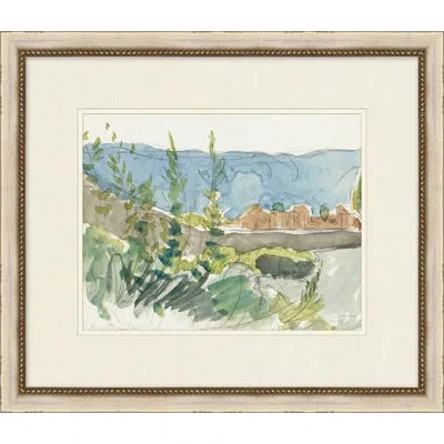 Wendover Art Group Summers Surroundings 1 - Single Picture Frame Print On Paper In Blue,green,brown