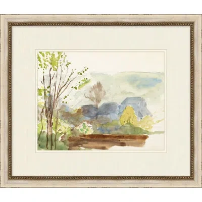 Wendover Art Group Summers Surroundings 2 - Single Picture Frame Print On Paper In Green,beige,yellow