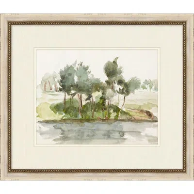 Wendover Art Group Summers Surroundings 3 - Single Picture Frame Print On Paper In Green,white,gray
