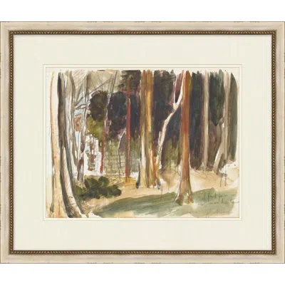 Wendover Art Group Summers Surroundings 5 - Picture Frame Painting On Paper In Brown;green