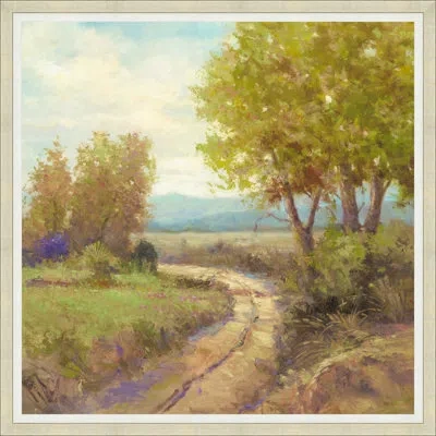 Wendover Art Group Sun Path 1 - Picture Frame Painting On Paper In Blue;brown;green