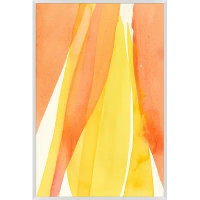 Wendover Art Group Sunbeam By Lillian August - Floater Frame Painting On Paper In White;yellow;orange