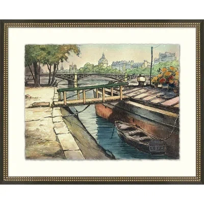 Wendover Art Group Sunday In Paris - Picture Frame Painting On Paper In Green;gray;beige
