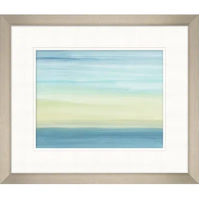 Wendover Art Group Sundays Calm 1 - Picture Frame Painting On Paper In Blue;yellow