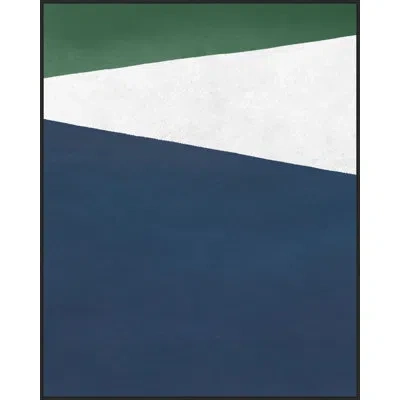 Wendover Art Group Sunrise Over Ocean By Thom Filicia - Floater Frame Painting On Canvas In Blue;white;green