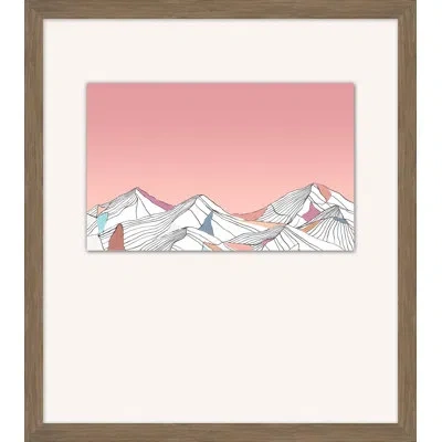 Wendover Art Group Sunset Mountain Range Accent In Pink,white,blue,purple