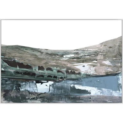 Wendover Art Group Sunset Over The Hill 1 By Thom Filicia - Floater Frame Painting On Canvas In Blue;white;gray