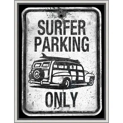 Wendover Art Group Surf Parking Only - Picture Frame Graphic Art On Paper In Black;white