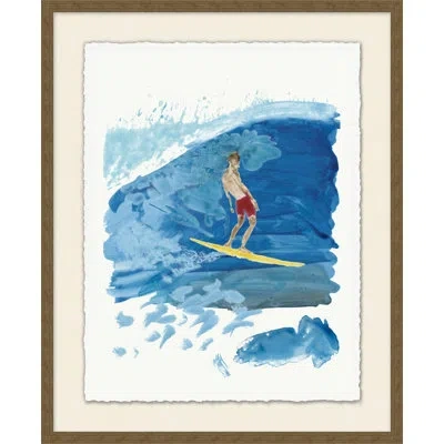 Wendover Art Group Surfer Tides 1 - Picture Frame Painting In Blue;white;red