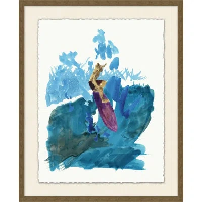 Wendover Art Group Surfer Tides 2 - Picture Frame Painting In Blue;white;purple