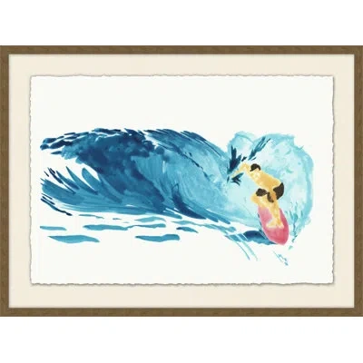 Wendover Art Group Surfer Tides 4 - Picture Frame Painting In Blue;white