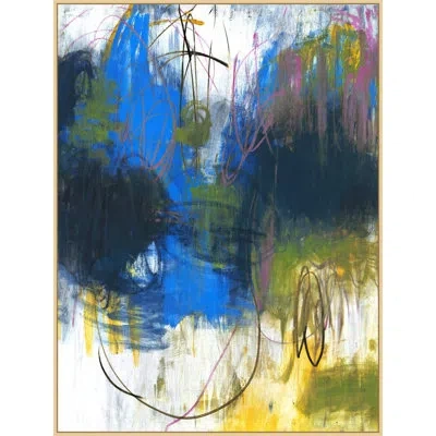 Wendover Art Group Suspended Chaos 1 By Lillian August - Floater Frame Painting On Canvas In Blue;green;yellow